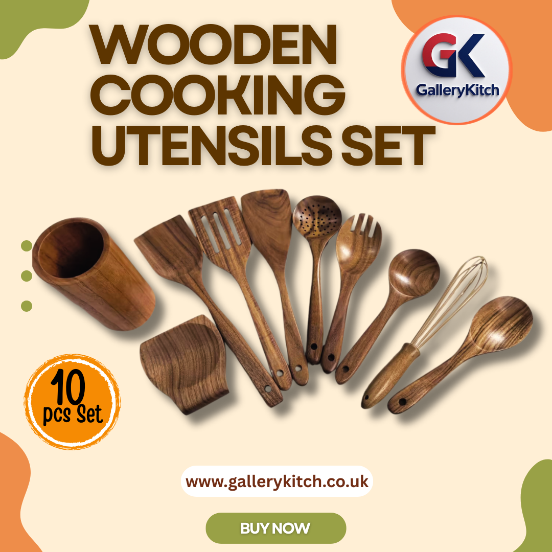 Premium Wooden Kitchen Utensils Set